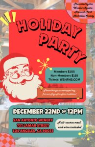 ANNUAL HOLIDAY PARTY @ SAN ANTONIO WINERY